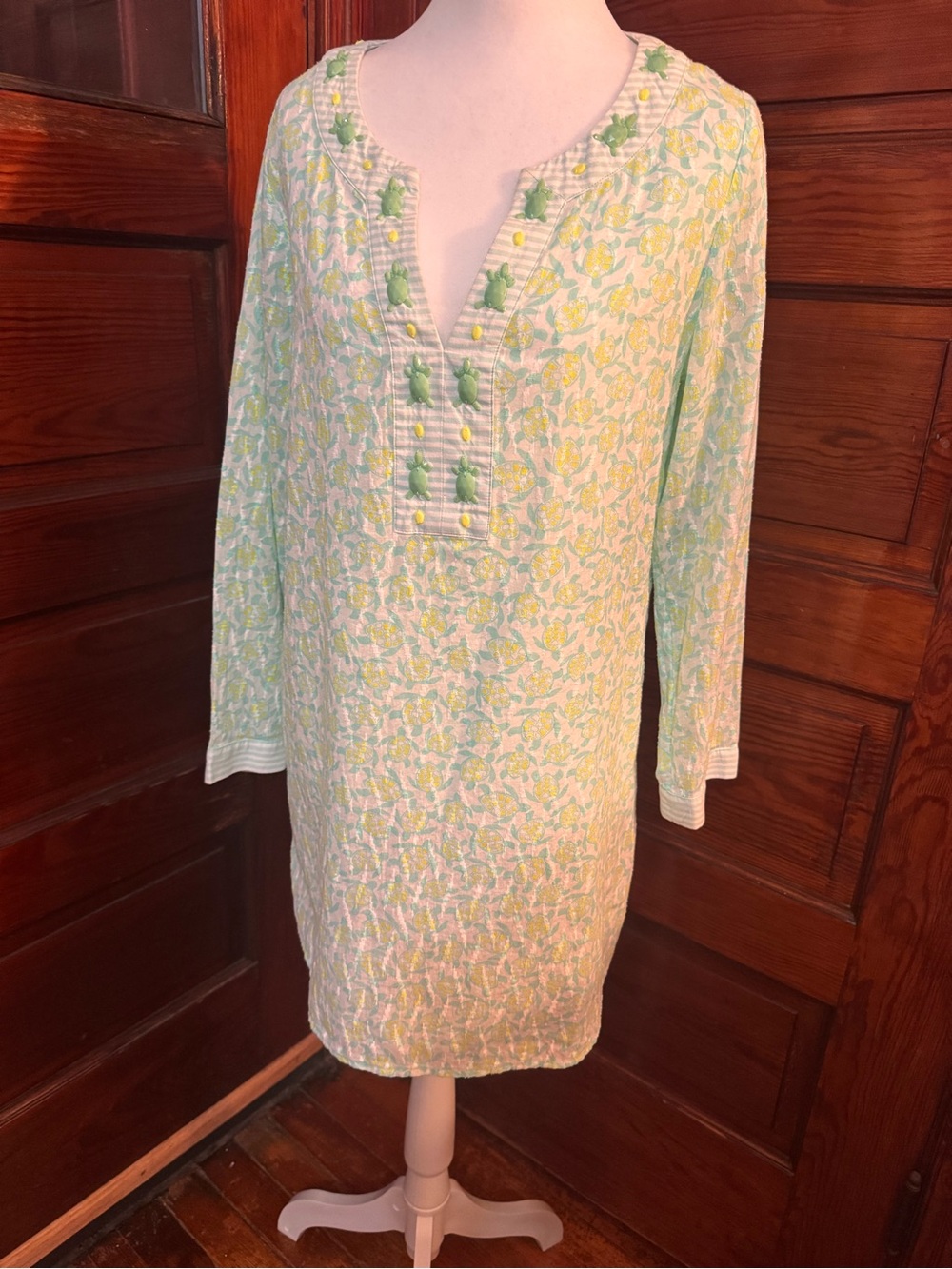 Vineyard Vines Beaded Sea Turtle Swim Cover-Up Tunic – XS